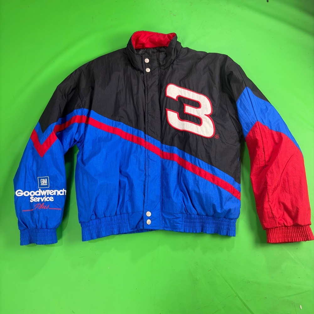 VTG Chase Authentics Dale Earnhardt #3 NASCAR Jacket Mens L Blue GM Goodwrench